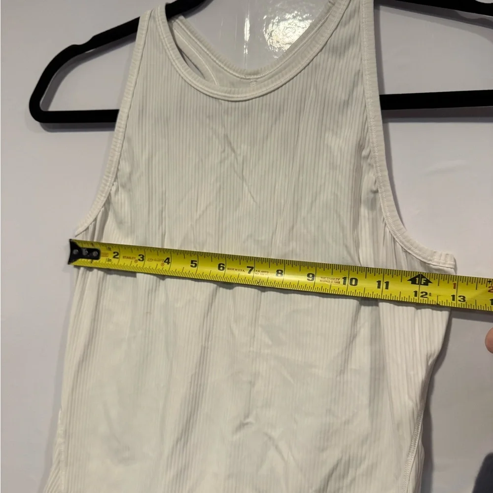 Lululemon White Ribbed Racerback Tank Top - Picture 2 of 4